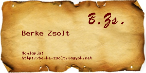 Berke Zsolt névjegykártya